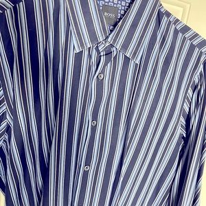 BOSS long sleeve striped dress shirt.